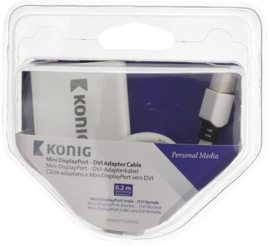 Konig Mini DisplayPort naar DVI Adapter 0,20m