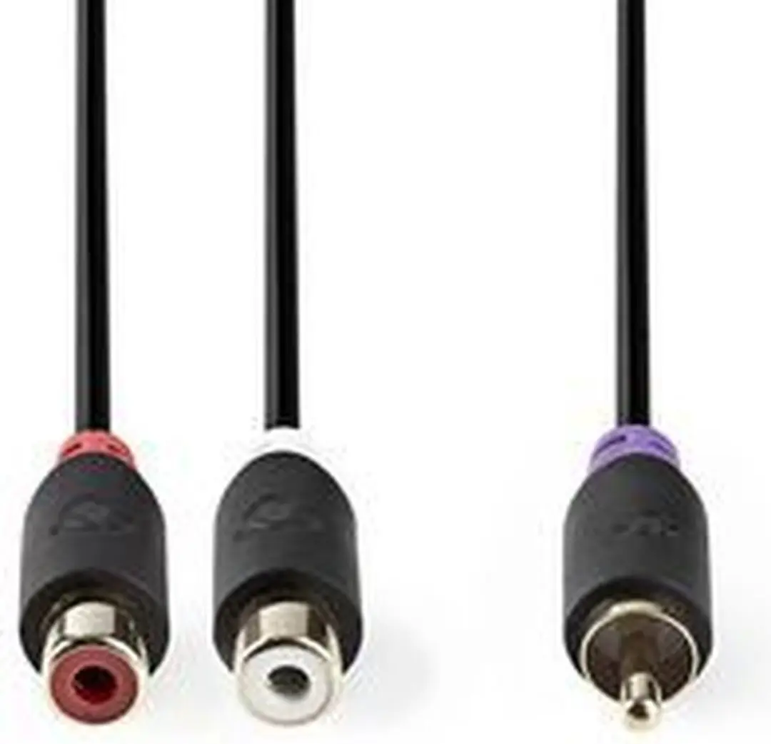 Nedis Subwooferkabel RCA 0,2m - Verguld - Antraciet