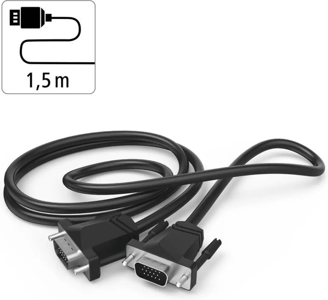 Hama VGA-kabel Full-HD 1,5m - Zwart