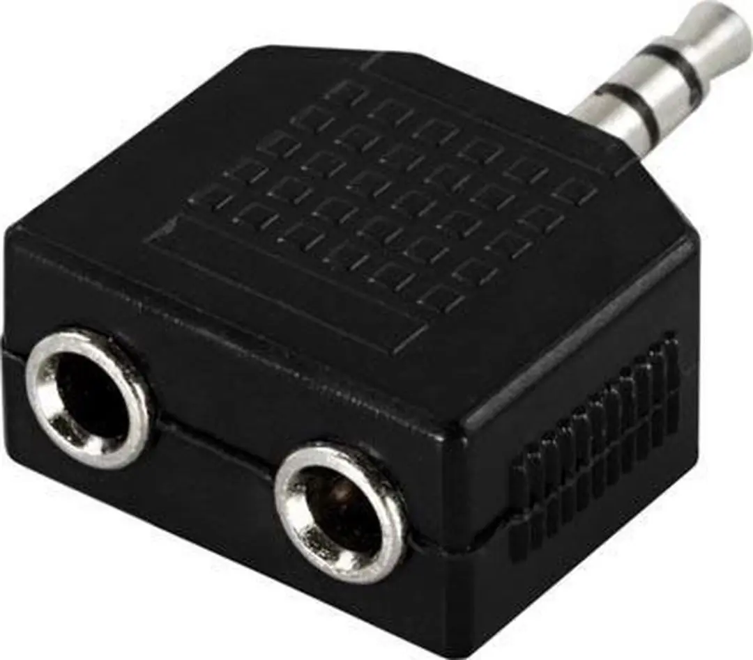 Deltaco AA-2 3,5mm Adapter - Zwart