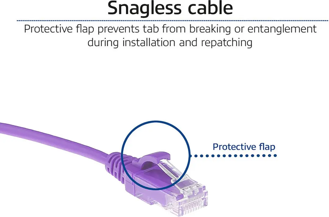 ACT Paarse CAT6 Patchkabel 10m DC9310 - Snagless