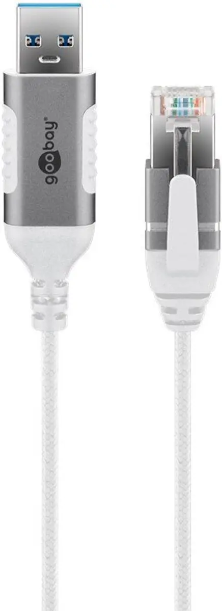 Goobay USB-A naar RJ45 LAN Kabel CAT6 - 2m - Wit