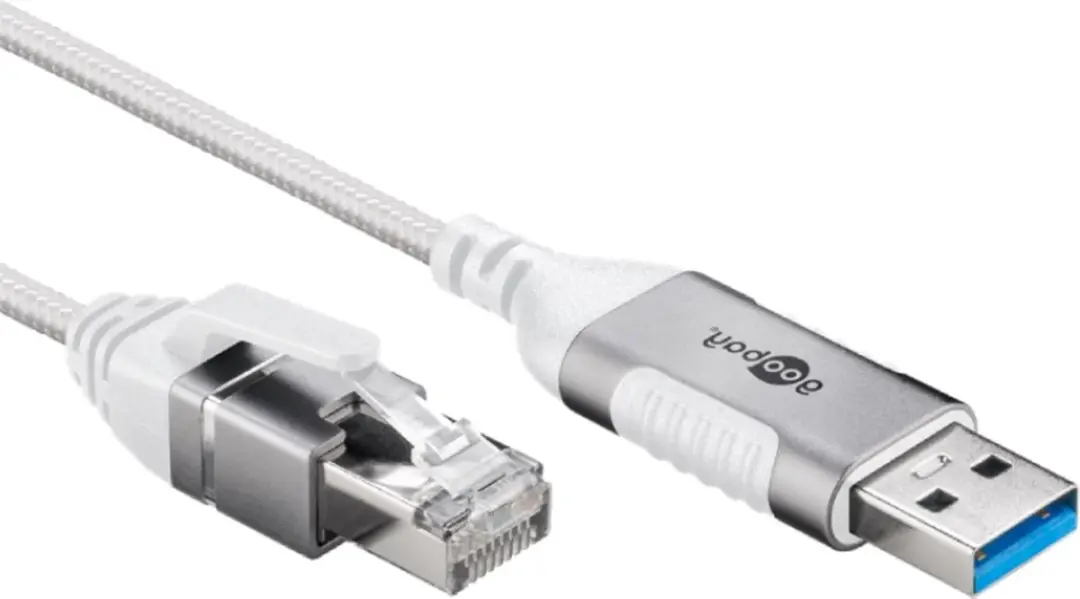 Goobay USB-A naar RJ45 LAN Kabel CAT6 - 2m - Wit