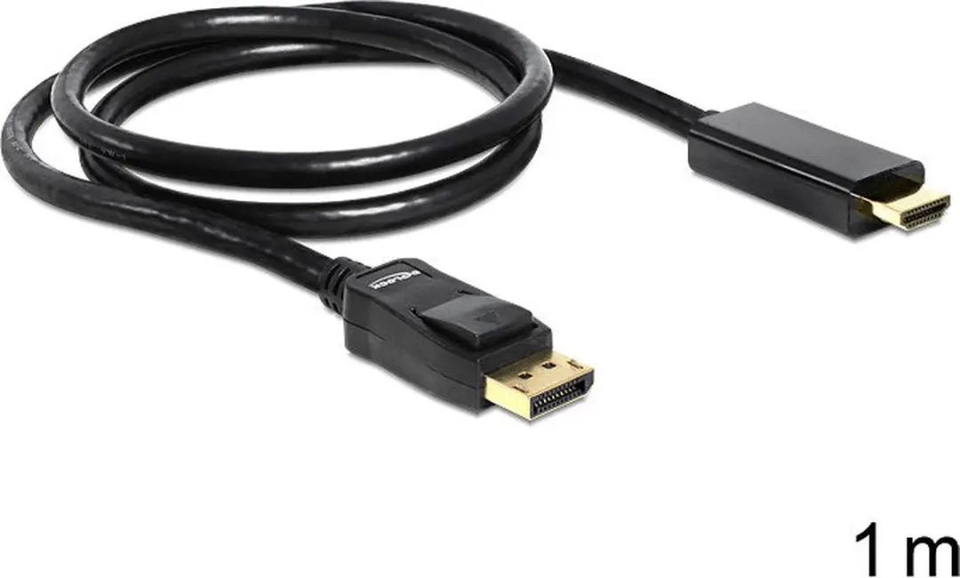 Delock DisplayPort naar HDMI Kabel 1m - Zwart