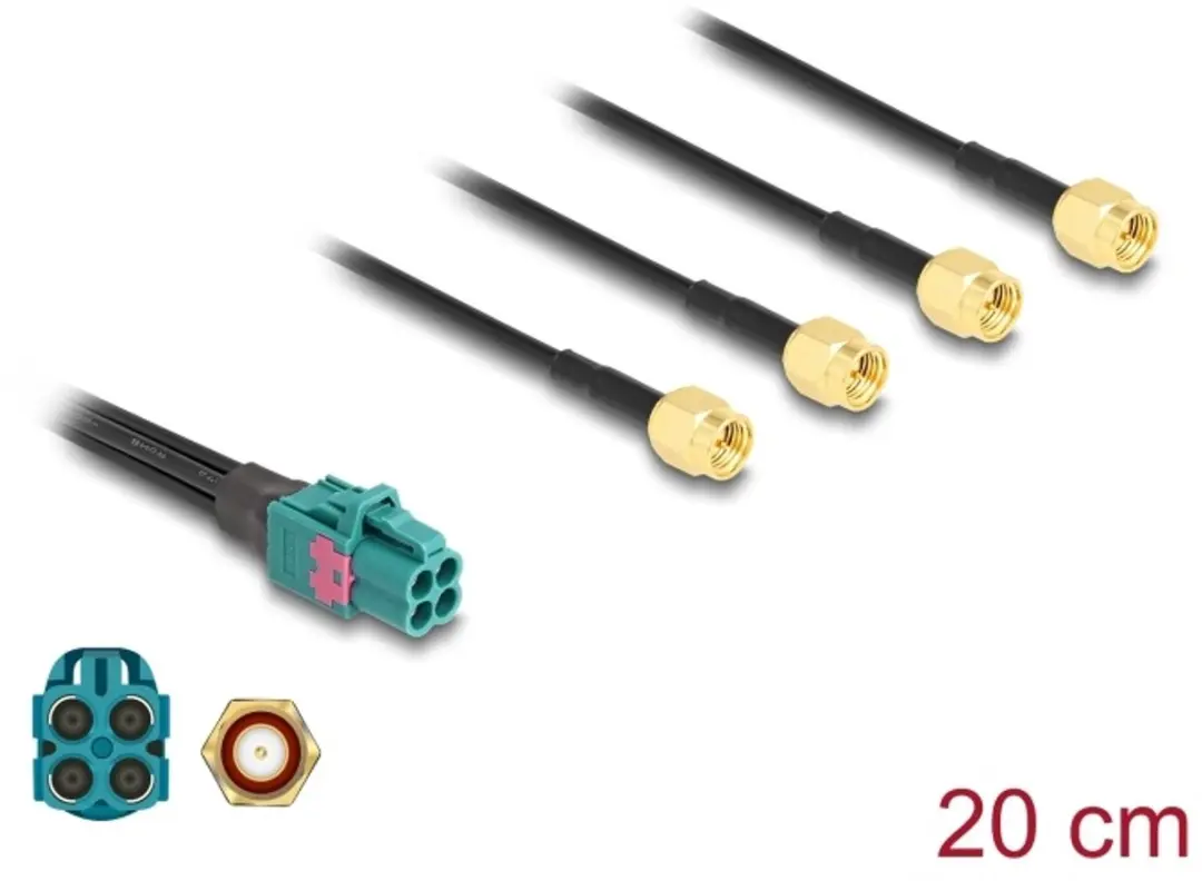 Delock Mini FAKRA Z Jack naar 4x SMA Kabel