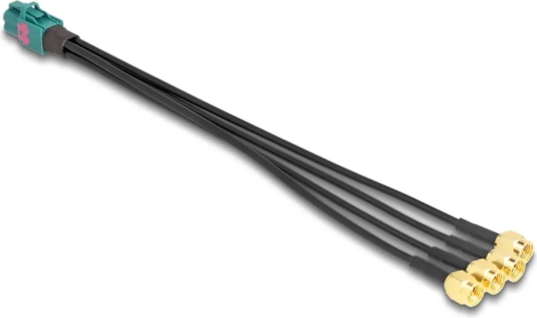 Delock Mini FAKRA Z Jack naar 4x SMA Kabel - Zwart