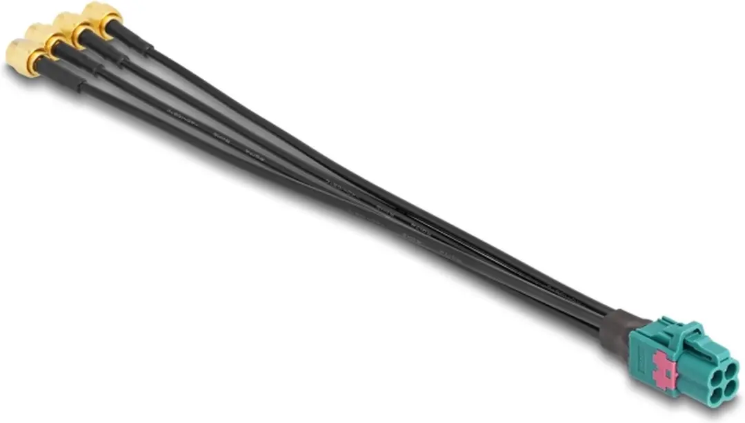 Delock Mini FAKRA Z Jack naar 4x SMA Kabel - Zwart