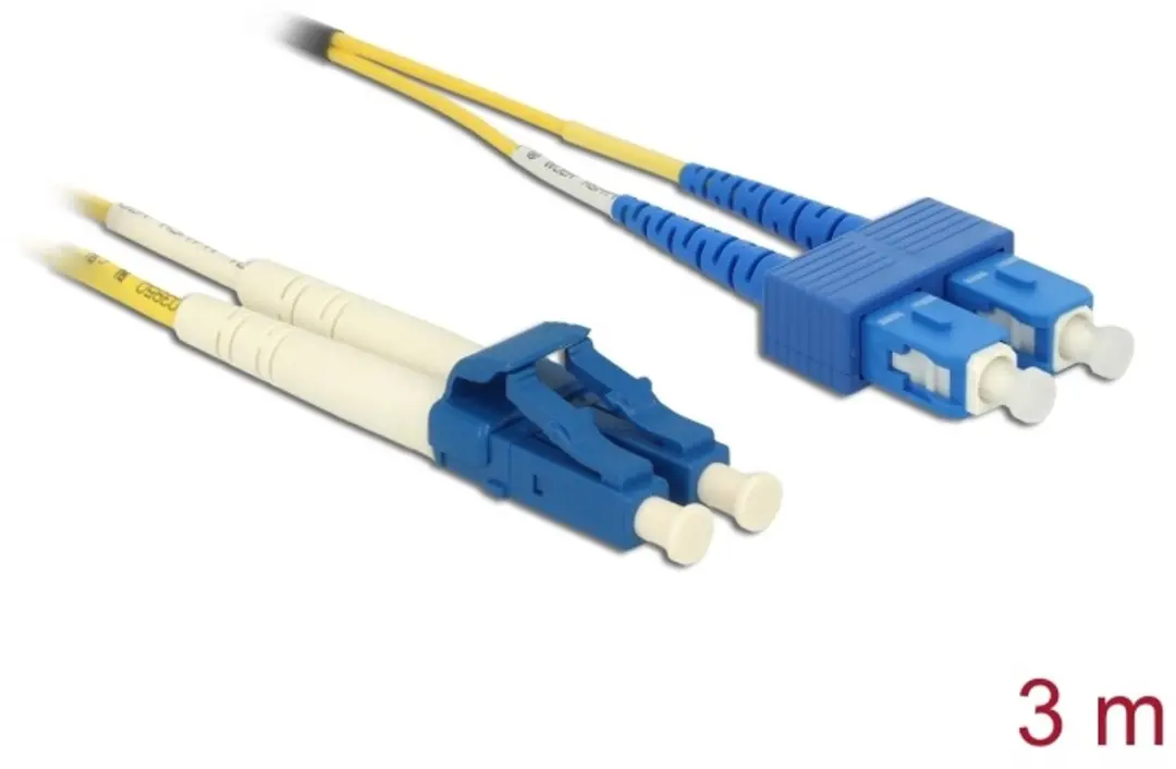 Delock LC Duplex naar SC Duplex OS2 Singlemode Kabel 3m