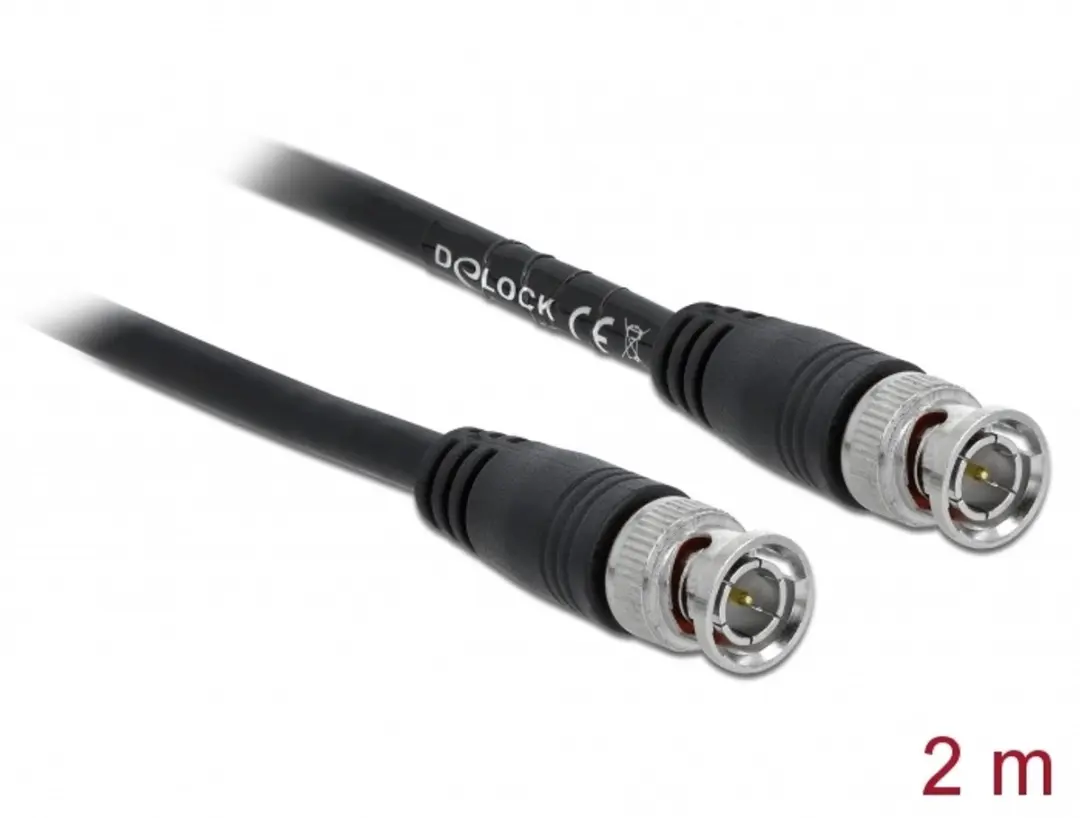 Delock BNC Kabel RG59 75 Ohm - 2m - Zwart