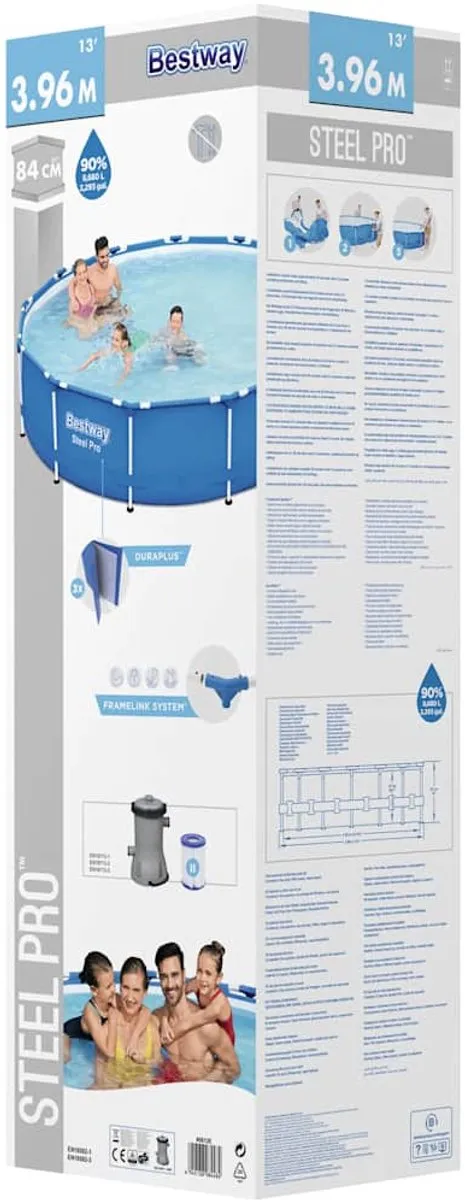 Bestway Steel Pro Zwembad 396x84cm - 8680L - Blauw