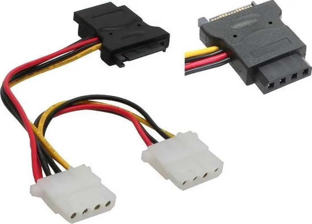 InLine SATA naar 3x Molex Adapter 15cm - Wit