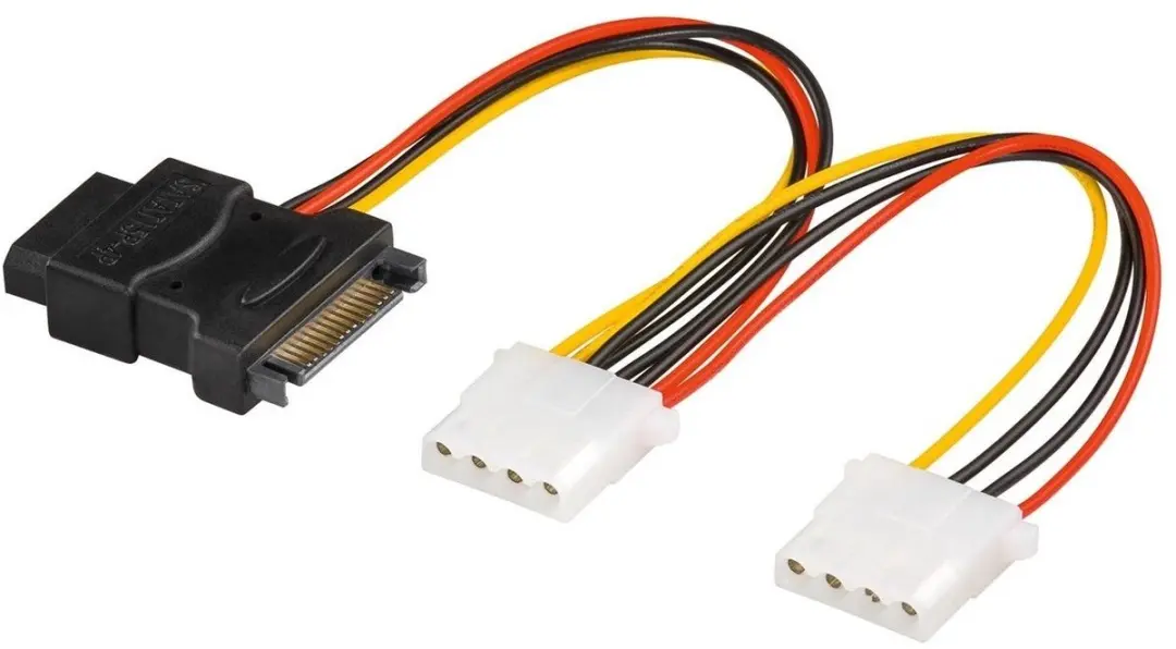 InLine SATA naar 3x Molex Adapter 15cm - Wit