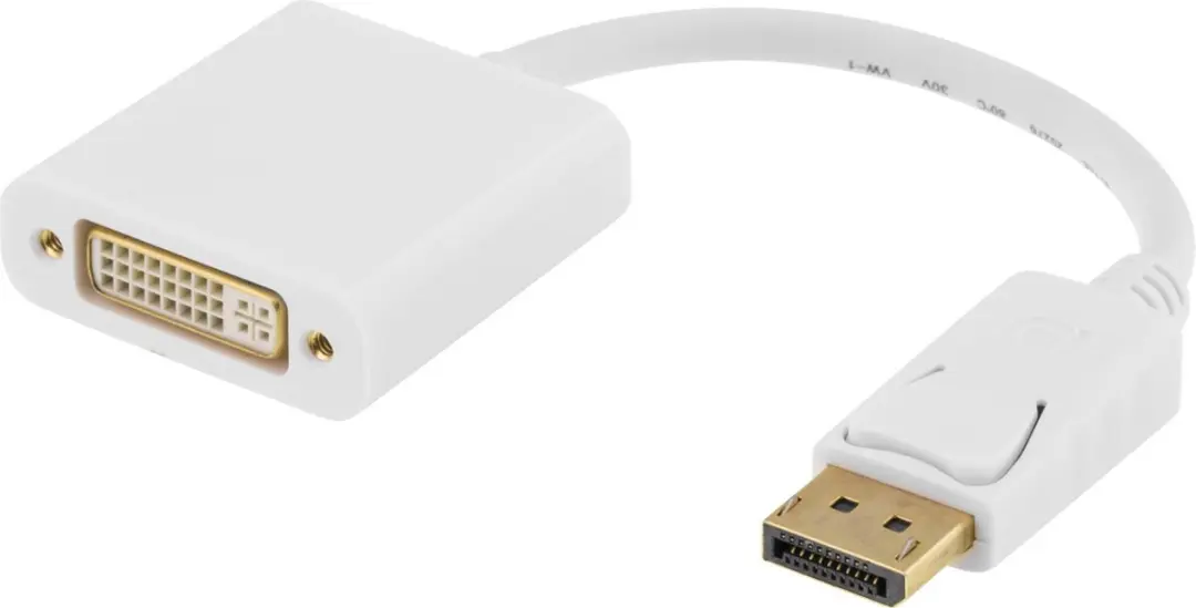 Deltaco DP-DVI17-K DisplayPort naar DVI-I Adapter - 10,8 Gb/s - Wit