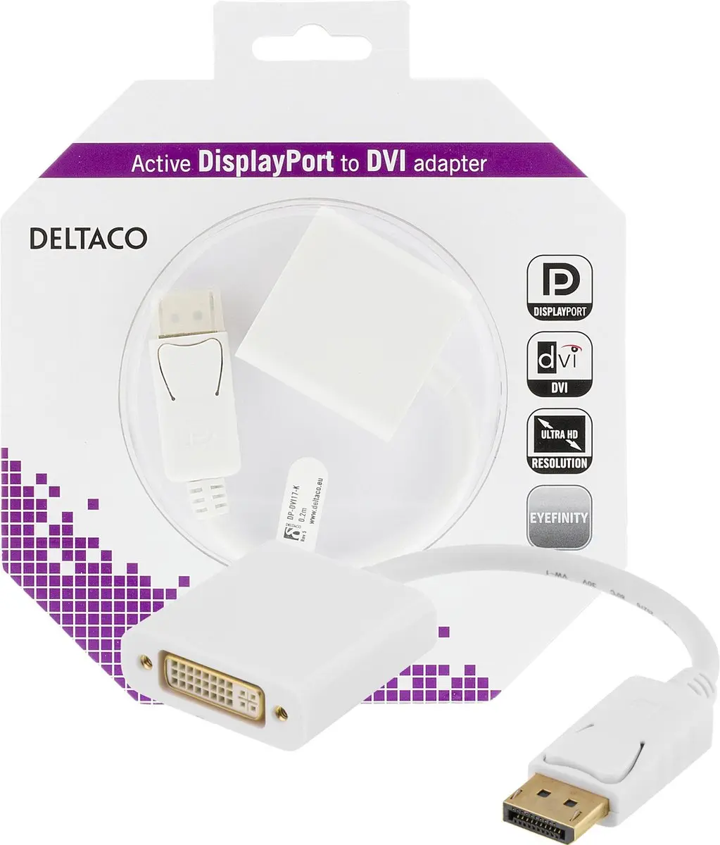Deltaco DP-DVI17-K DisplayPort naar DVI-I Adapter