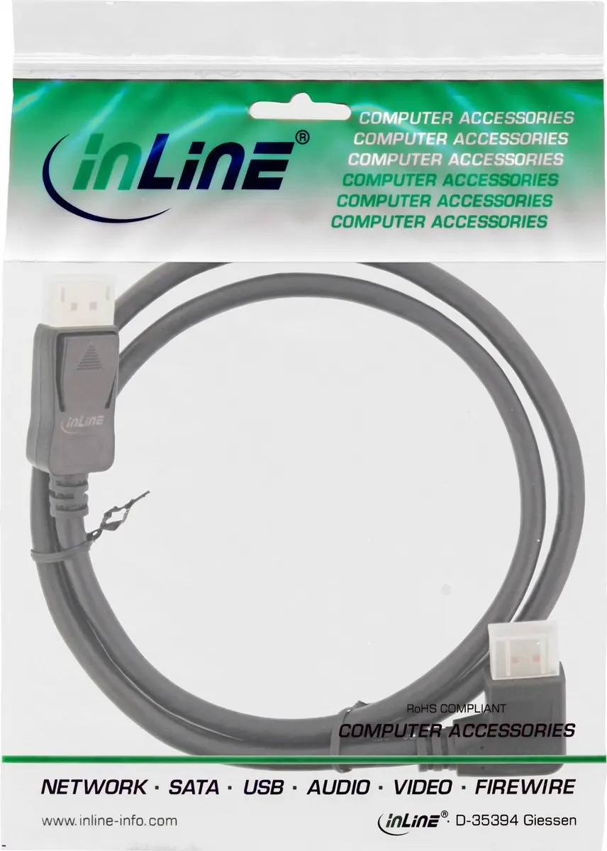 InLine DisplayPort Kabel 1.4 5K/8K 60Hz - 90° Rechts - 5m