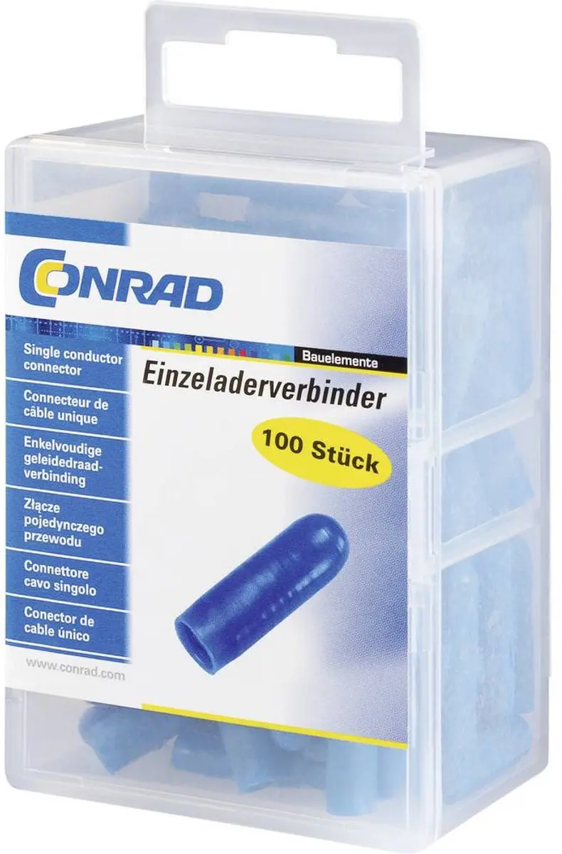 Tru Components Draadconnector 2-polig 0,08-0,38 mm² - 100 Stuks - Blauw
