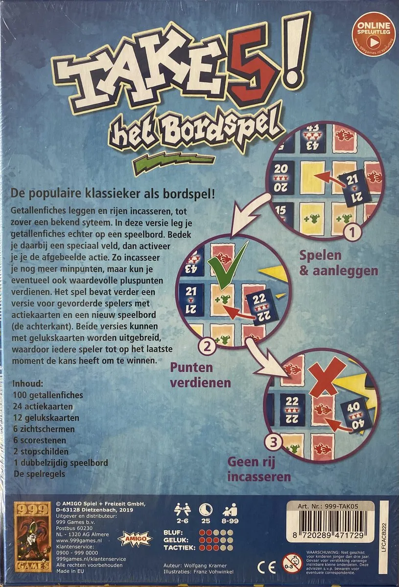 999games Take5! Bordspel - 2-6 Spelers