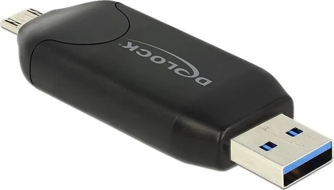 Delock 91734 Card Reader USB/Micro-USB - SD/MMC - 5 Gbps - Zwart