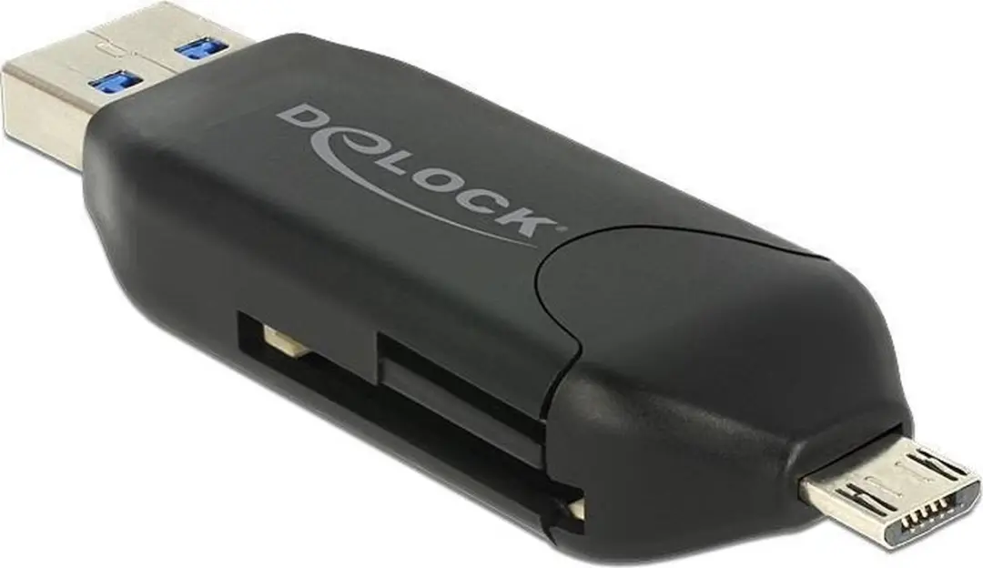 Delock 91734 Card Reader USB/Micro-USB - SD/MMC - 5 Gbps - Zwart