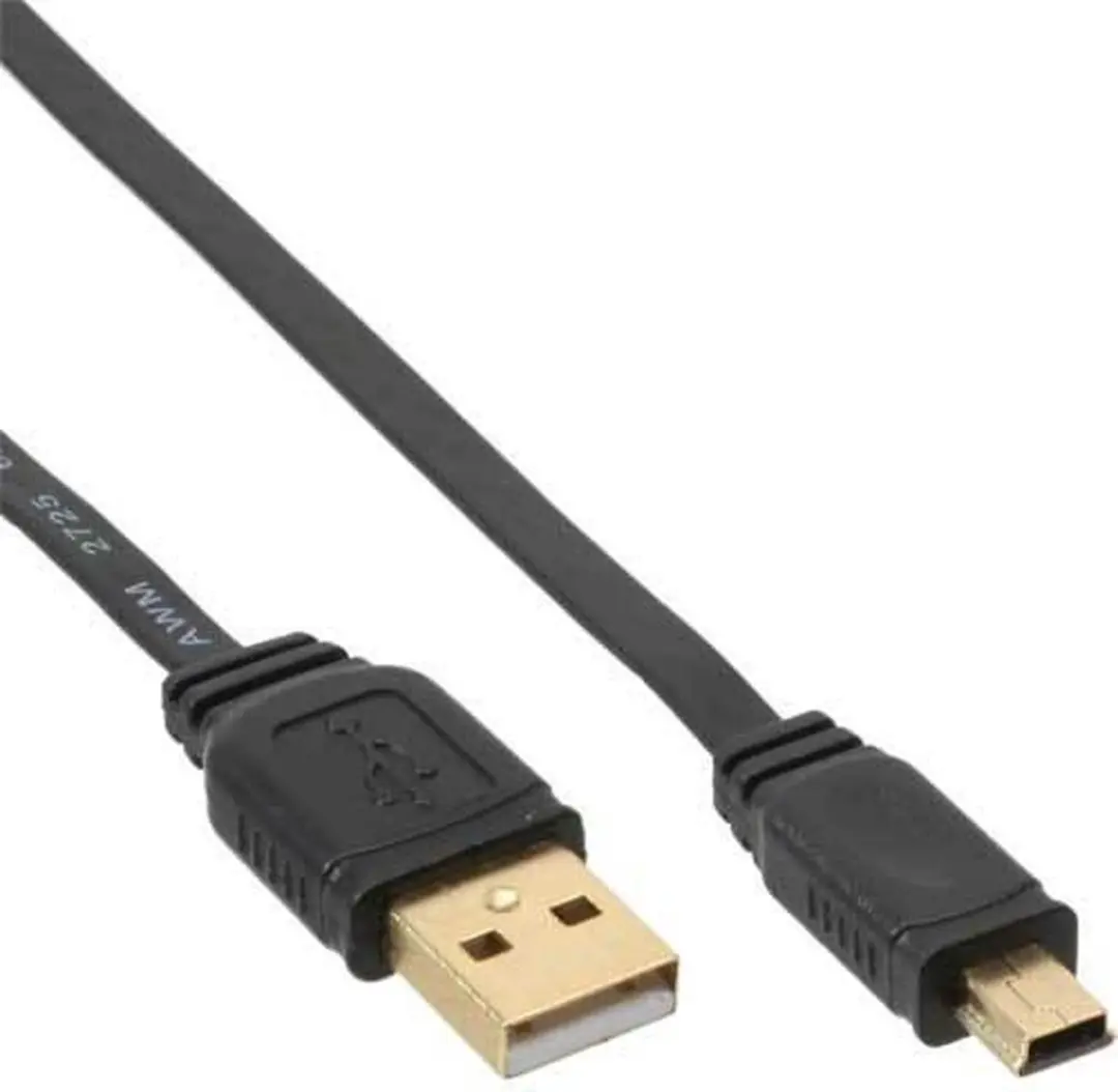 InLine USB A naar Mini-B Kabel 5m - Zwart