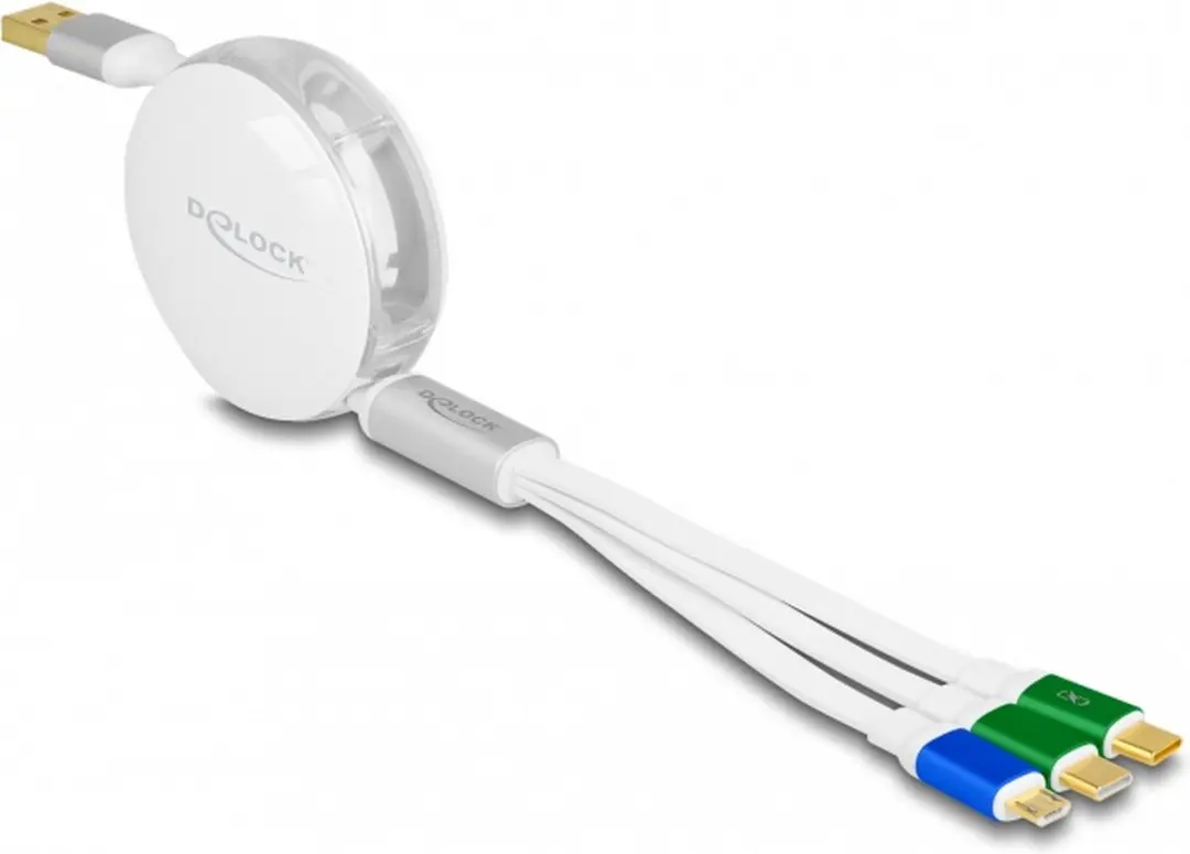Delock USB 3.1 Type-A naar Micro USB/2x USB-C Wit