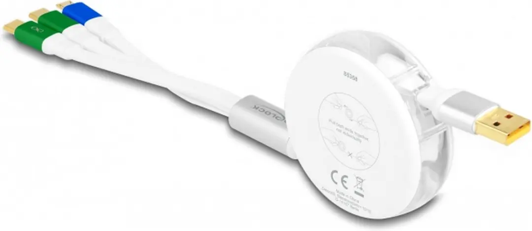 Delock USB 3.1 Type-A naar Micro USB/2x USB-C Wit