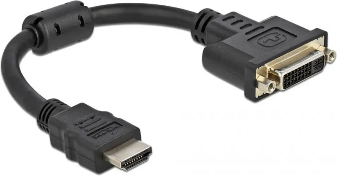 Delock HDMI naar DVI Adapter 24+5 - 4K 30Hz - 20cm - Zwart
