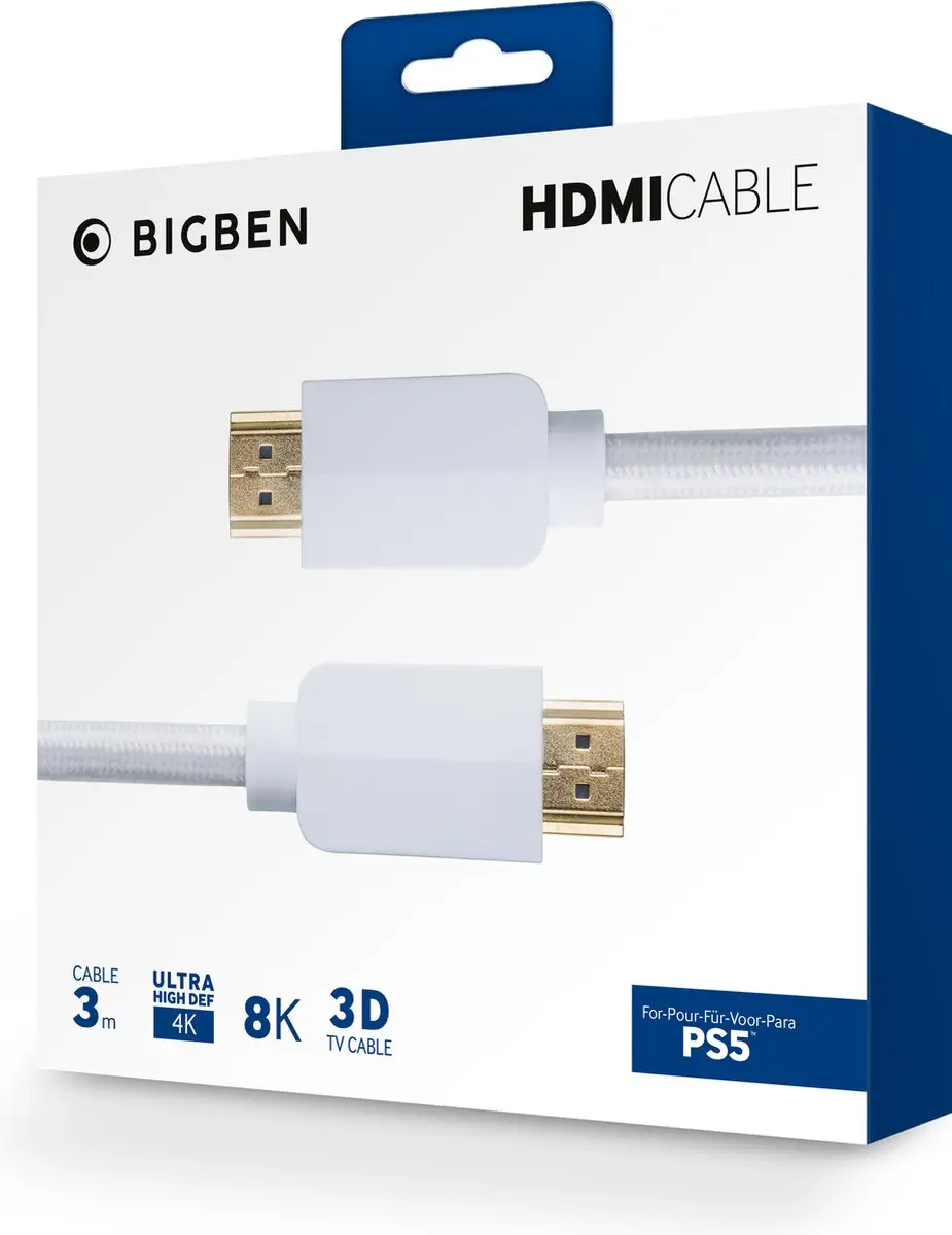 Nacon PS5HDMICABLE3MW HDMI Kabel 3m - Wit