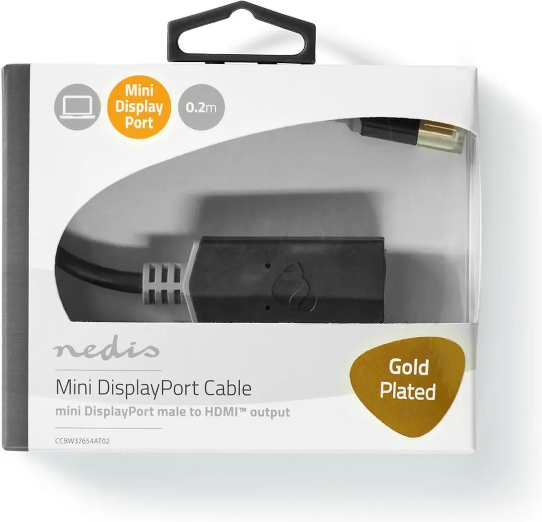 Nedis Mini DisplayPort naar HDMI Kabel 48Gbps - 0.20m - Antraciet
