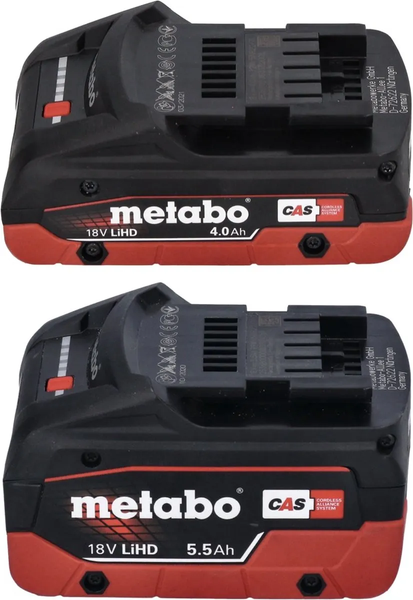 Metabo 685136000 Starterset 18V - 2x Accu 4,0Ah/5,5Ah + Lader - afbeelding 5 van 6
