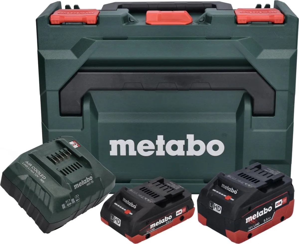 Metabo 685136000 Starterset 18V - 2x Accu 4,0Ah/5,5Ah + Lader - afbeelding 2 van 6