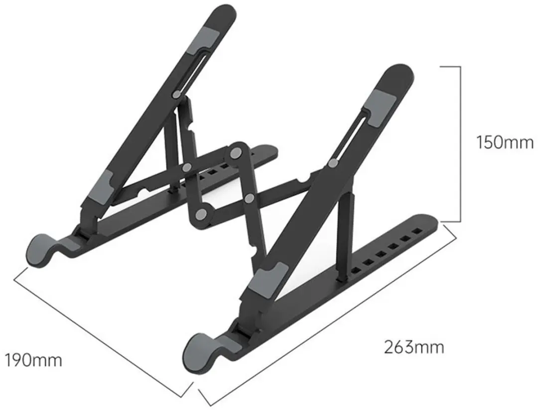 ORICO PFB-A24-BK-BP Laptopstandaard 17 Inch - Opvouwbaar - Zwart - afbeelding 6 van 6
