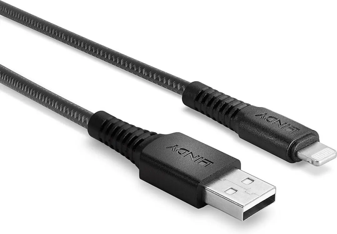 Lindy USB 2.0 Lightning naar USB-A Kabel 2m - Zwart
