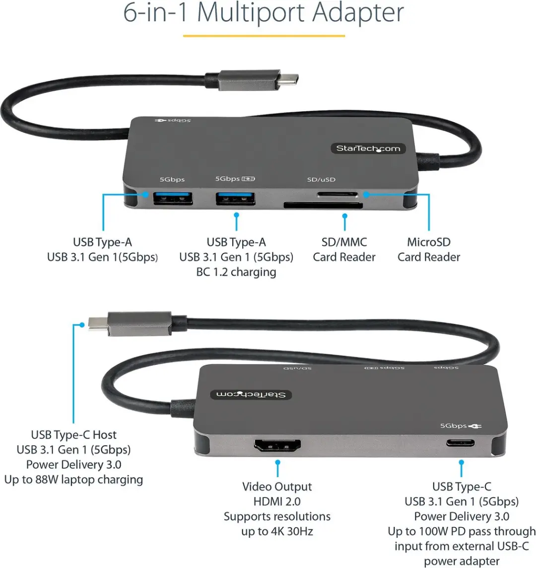 StarTech DKT30CHSDPD USB-C Dock - 4K HDMI - 100W PD - afbeelding 6 van 6