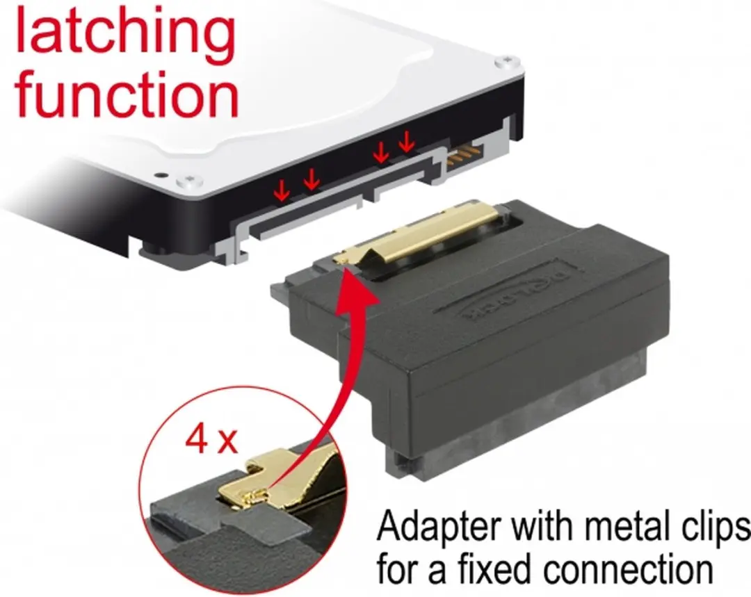 Delock SATA600 Adapter - 6 Gbit/s - Zwart