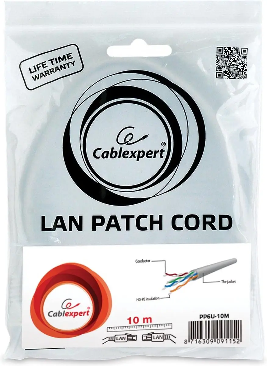 Gembird Cablexpert CAT6 UTP Netwerkkabel 10m - Grijs