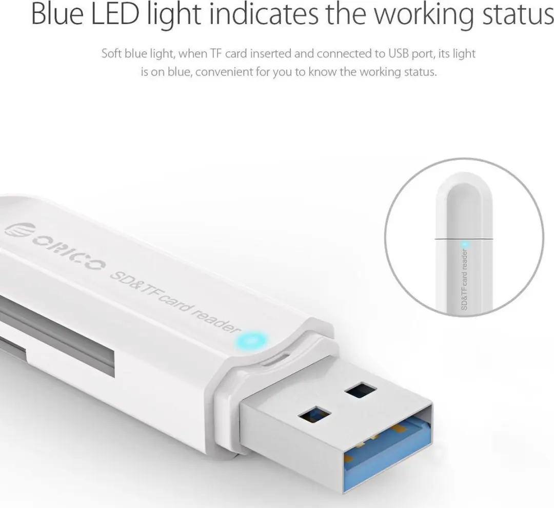 ORICO ORI-CRS21-WH USB3.0 Kaartlezer - TF/SD - 5Gbps Wit