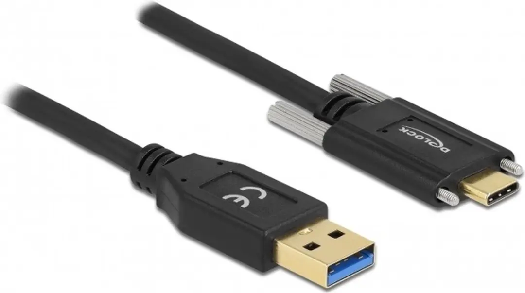 Delock USB 3.2 Gen 2 Type-A naar Type-C Kabel 10Gbps - 0,5m - Zwart