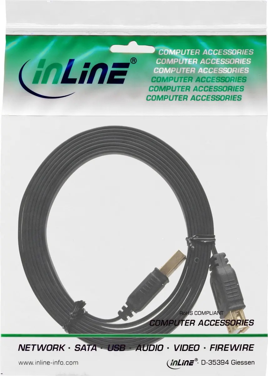 InLine USB 2.0 A Male/Female Kabel 1,5m - Gouden Contacten