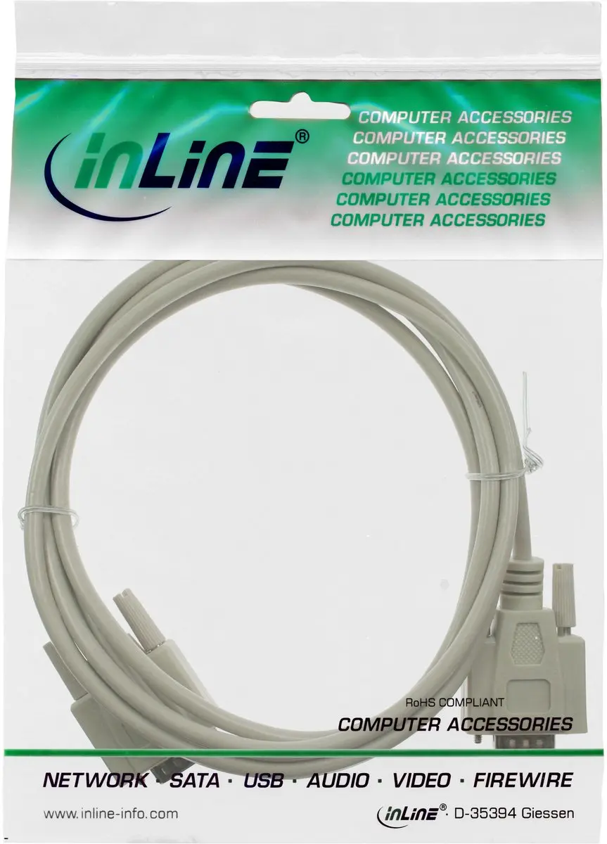 InLine RS232 Kabel 9-pins SUB-D - 5m - Beige