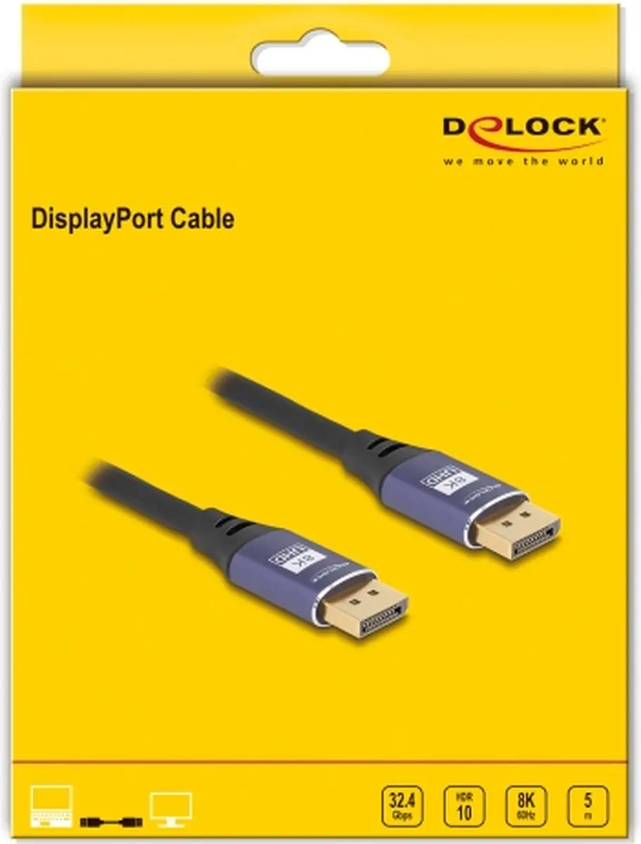 Delock DisplayPort Kabel 8K 60Hz 5m - Lila