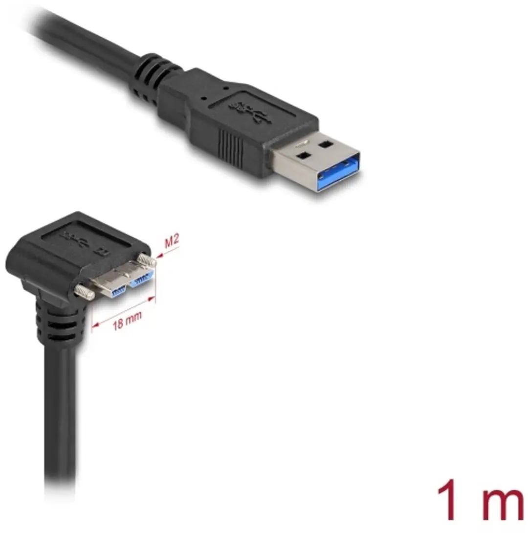 Delock USB 5Gbps Type-A naar Micro-B 90° 1m
