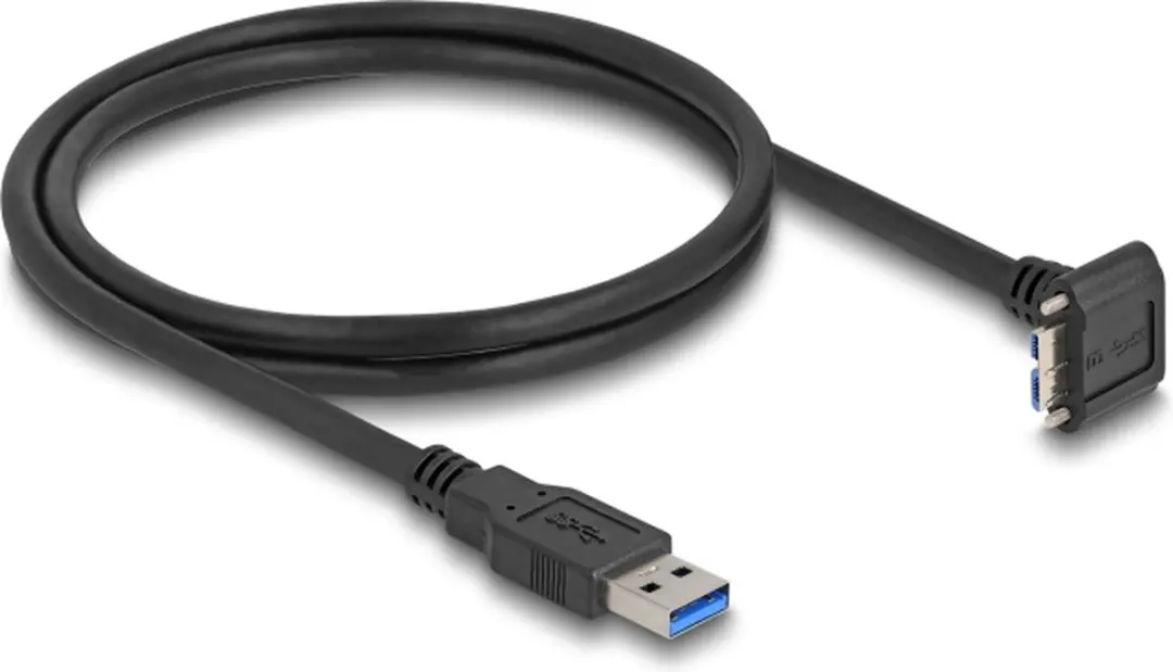 Delock USB 5Gbps Type-A naar Micro-B 90° 1m - Zwart