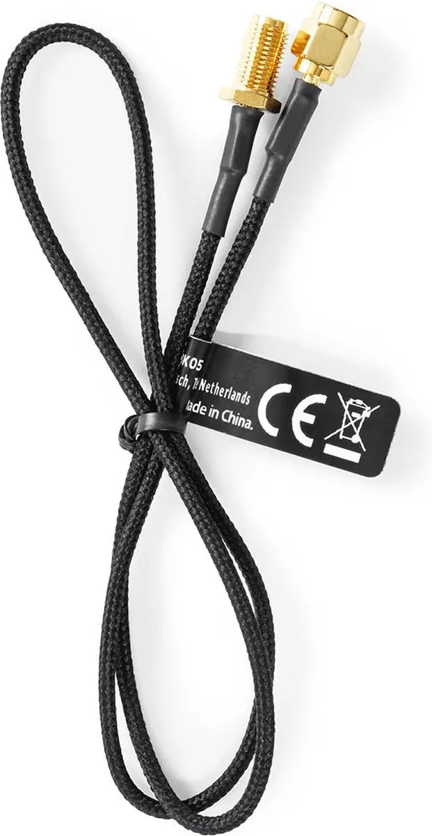 Nedis Antennekabel SMA Female - SMA Male 0.5m - Verguld - Zwart