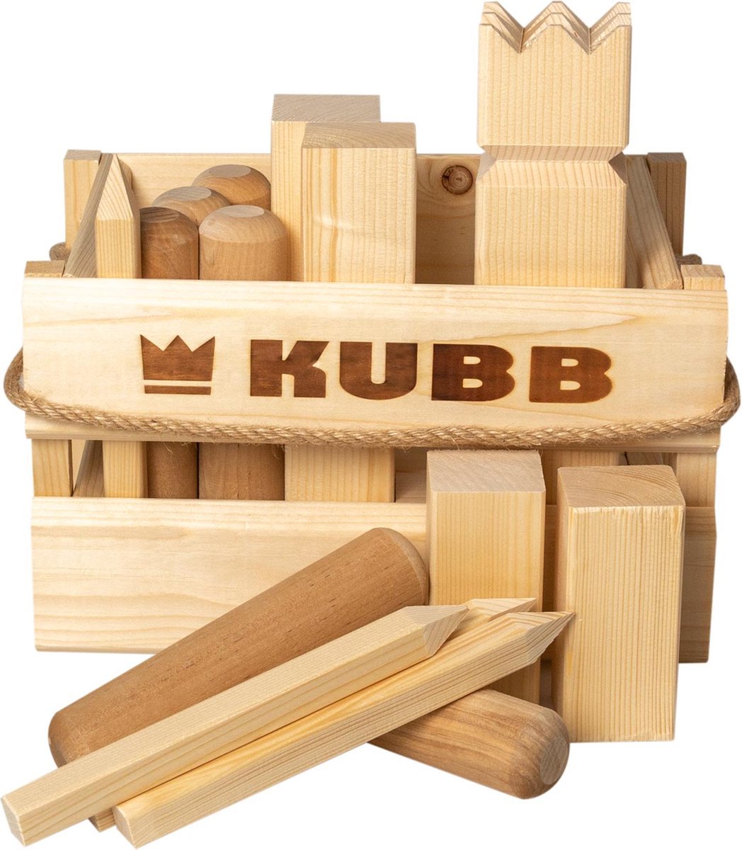 Tactic Kubb – Vang- en werpspel – Origineel Zweeds Werpspel In Luxe Houten Draagkist – Duurzaam Grenenhout