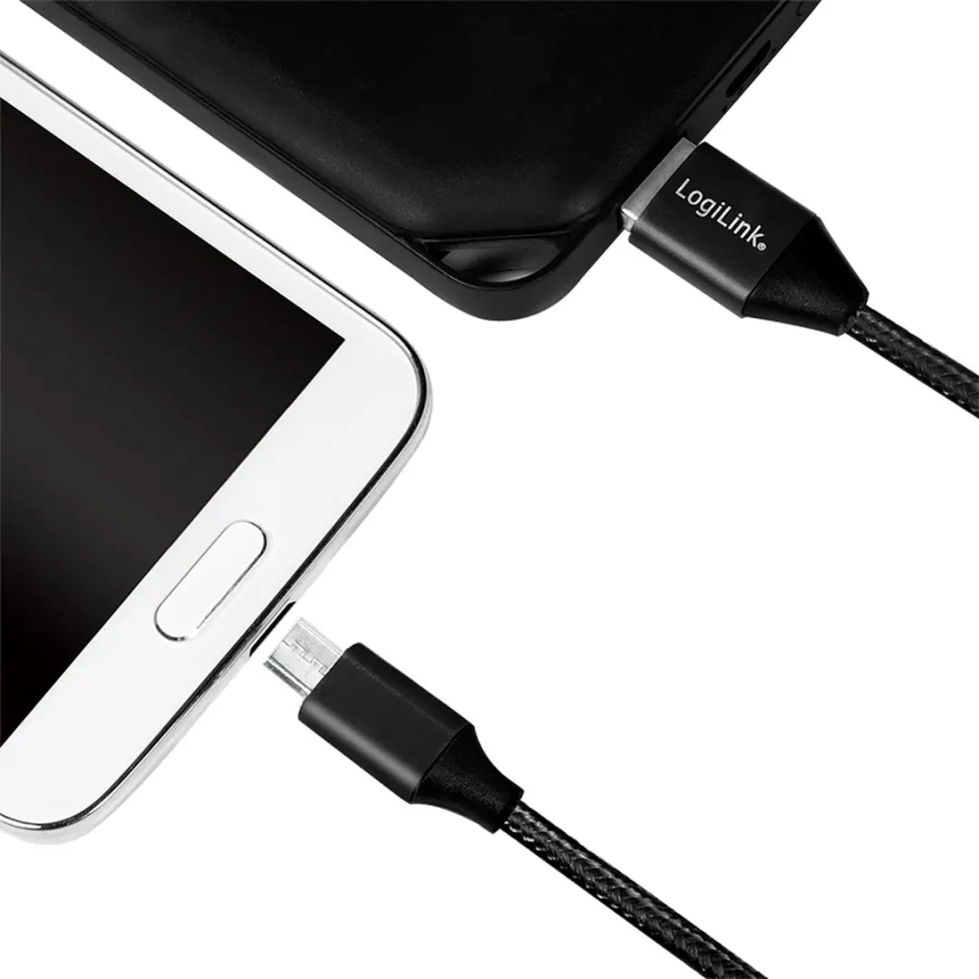 Logilink USB 2.0 Kabel A naar Micro USB B - 3m - Zwart