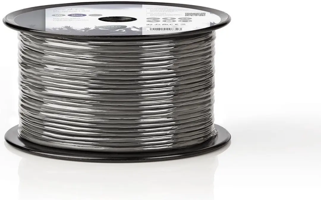 Nedis Microfoonkabel COTR15011GY100 - 2x0.12mm² - 100m - Donkergrijs