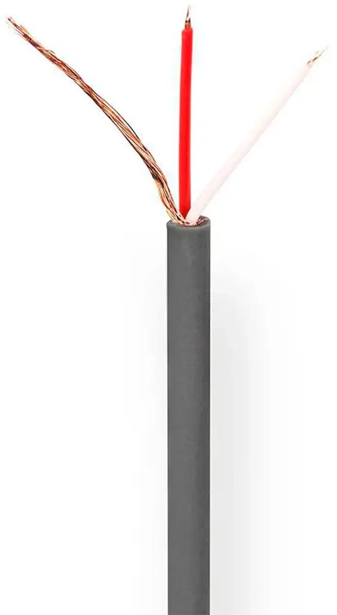 Nedis Microfoonkabel COTR15011GY100 - 2x0.12mm² - 100m - Donkergrijs - afbeelding 6 van 6