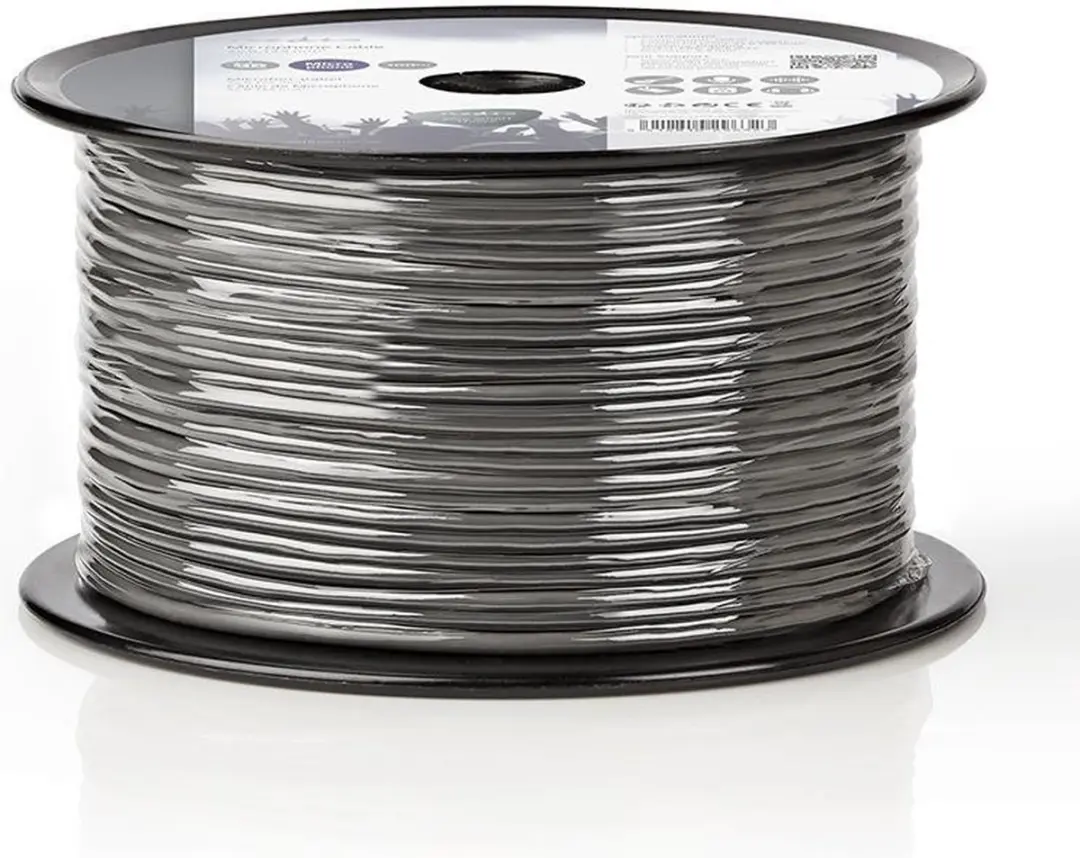 Nedis Microfoonkabel COTR15011GY100 - 2x0.12mm² - 100m - Donkergrijs