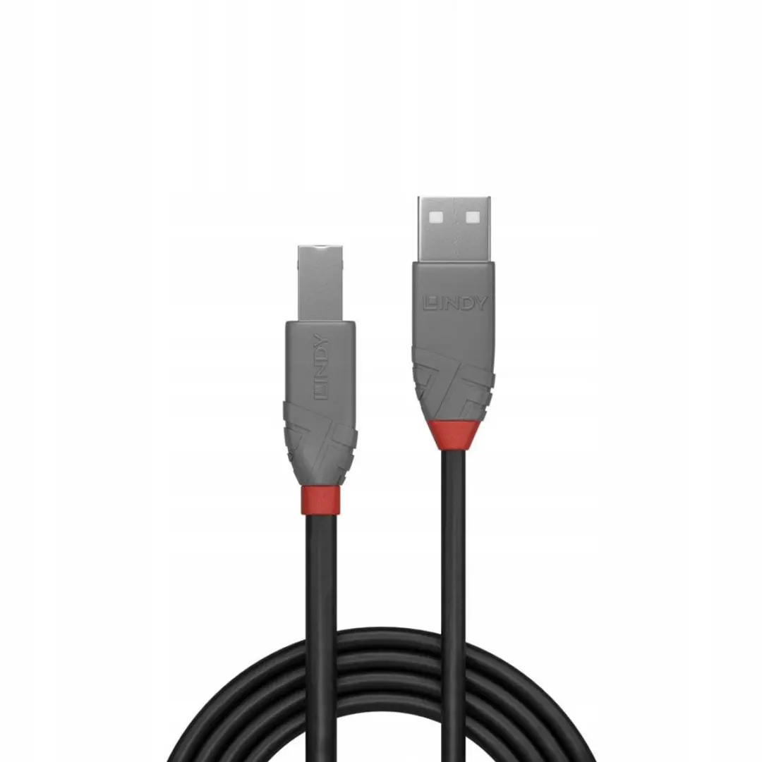 Lindy USB 2.0 A naar B Kabel 1m - Zwart